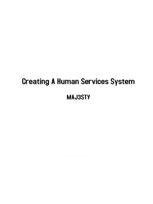 cover image of Creating a Human Services System